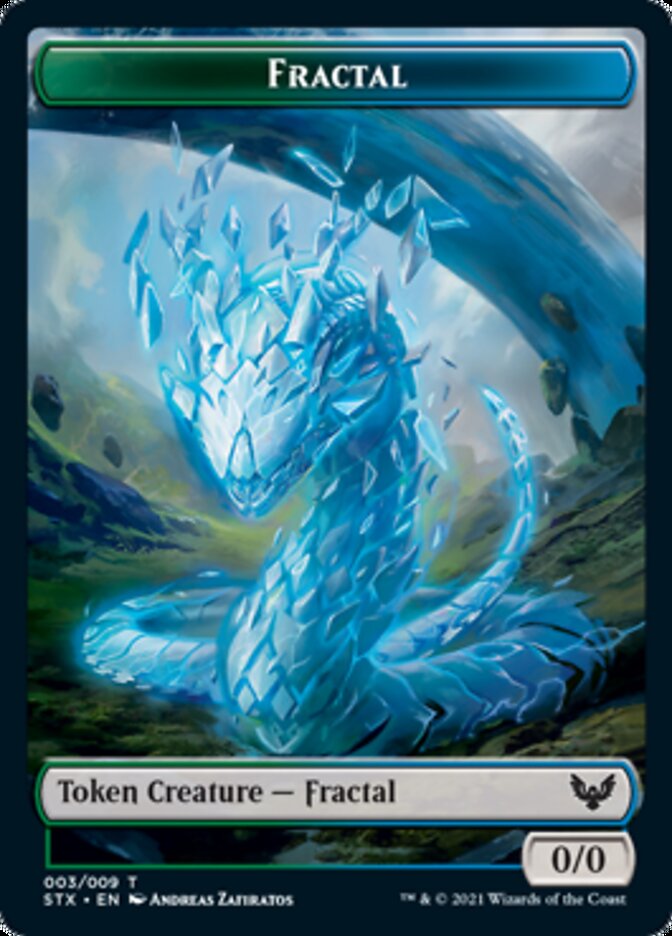 Fractal // Avatar Double-Sided Token [Strixhaven: School of Mages Tokens] | Card Merchant Takapuna