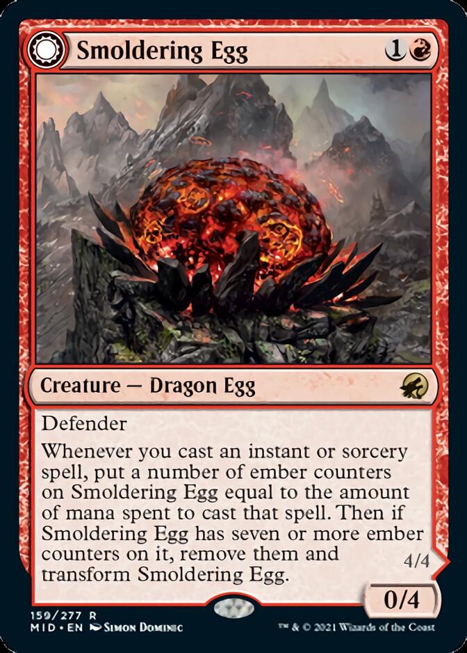 Smoldering Egg // Ashmouth Dragon [Innistrad: Midnight Hunt] | Card Merchant Takapuna