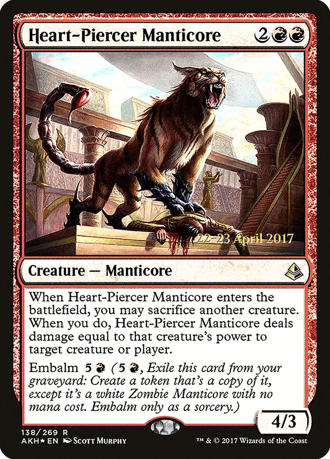 Heart-Piercer Manticore [Amonkhet Prerelease Promos] | Card Merchant Takapuna