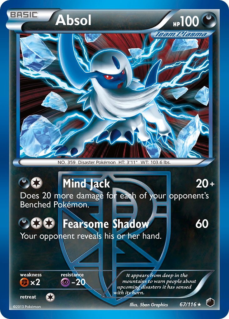 Absol (67/116) (Moltres Legendary Battle Deck) (Theme Deck Exclusive) [Black & White: Plasma Freeze] | Card Merchant Takapuna