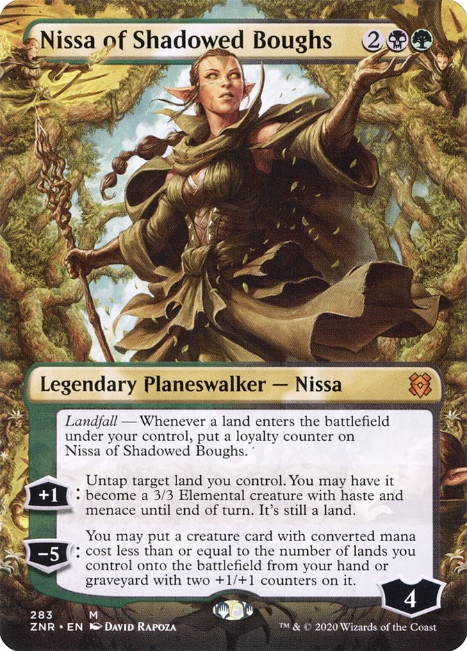 Nissa of Shadowed Boughs (Borderless) [Zendikar Rising] | Card Merchant Takapuna