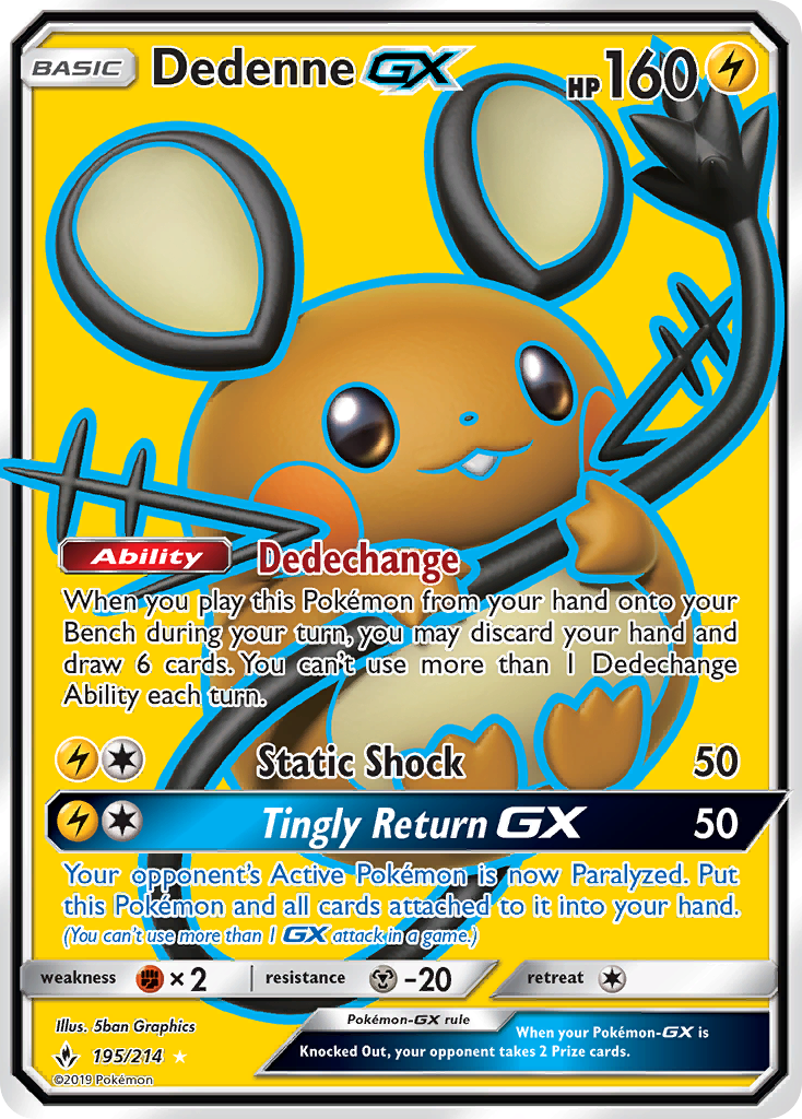 Dedenne GX (195/214) [Sun & Moon: Unbroken Bonds] | Card Merchant Takapuna