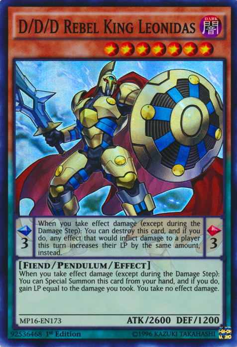 D/D/D Rebel King Leonidas [MP16-EN173] Super Rare | Card Merchant Takapuna