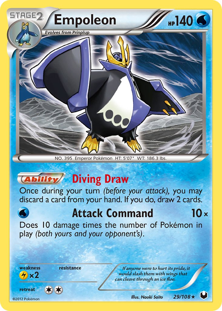 Empoleon (29/108) (Battle Arena Deck Exclusive) (Theme Deck Exclusive) [Black & White: Dark Explorers] | Card Merchant Takapuna