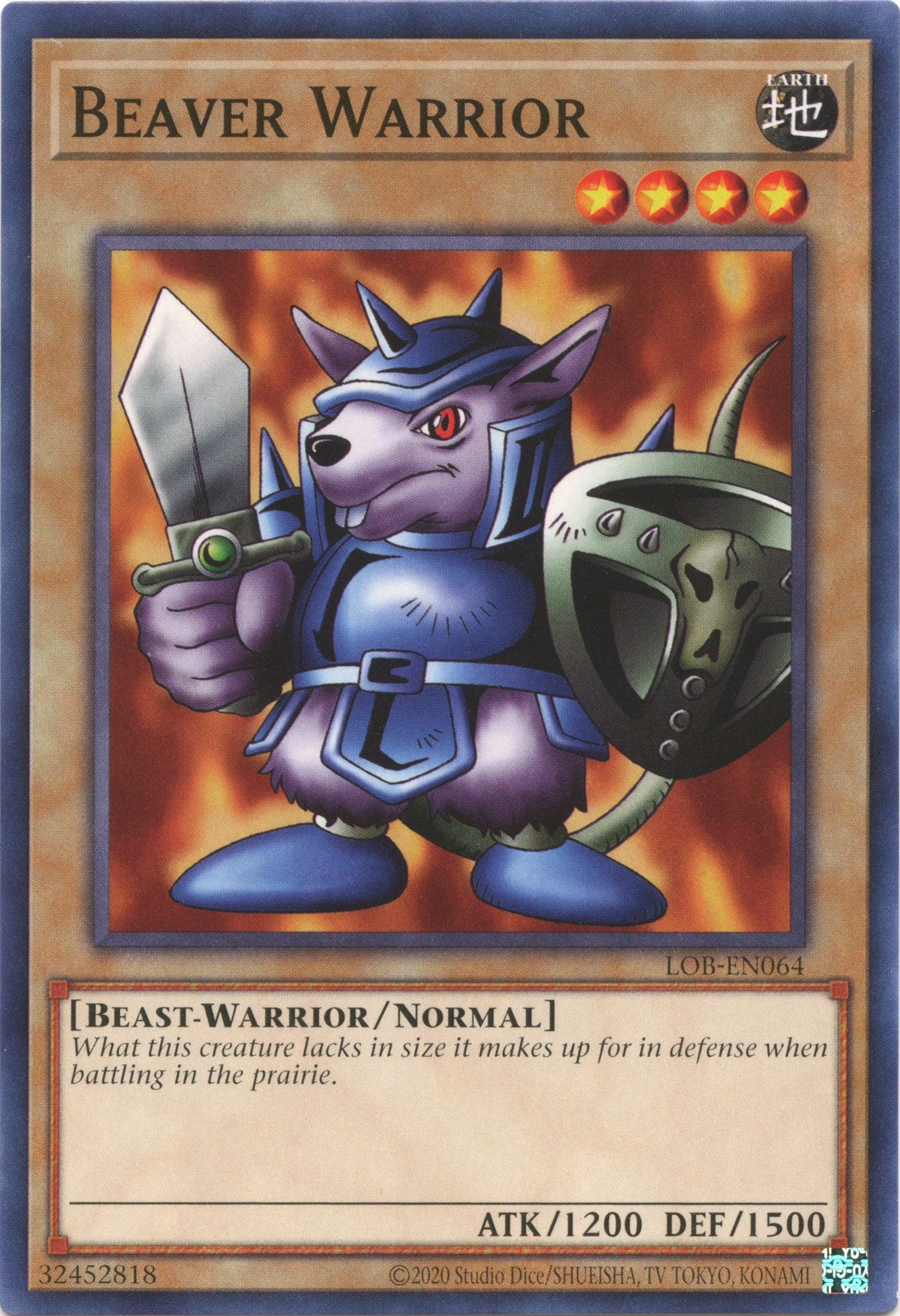 Beaver Warrior (25th Anniversary) [LOB-EN064] Common | Card Merchant Takapuna