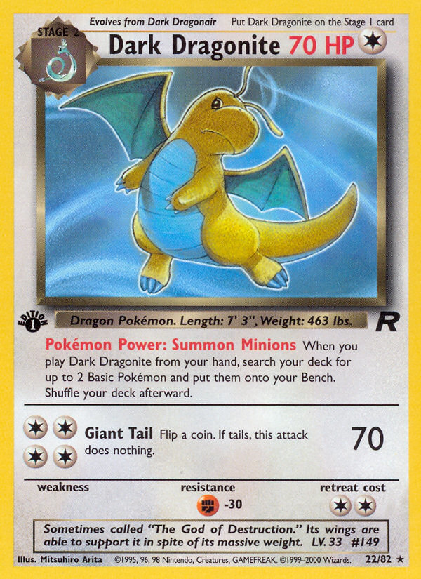 Dark Dragonite (22/82) [Team Rocket 1st Edition] | Card Merchant Takapuna