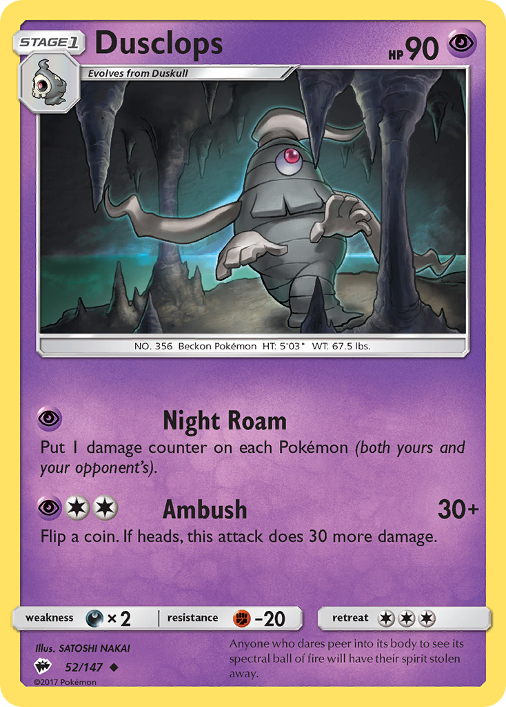 Dusclops (52/147) [Sun & Moon: Burning Shadows] | Card Merchant Takapuna