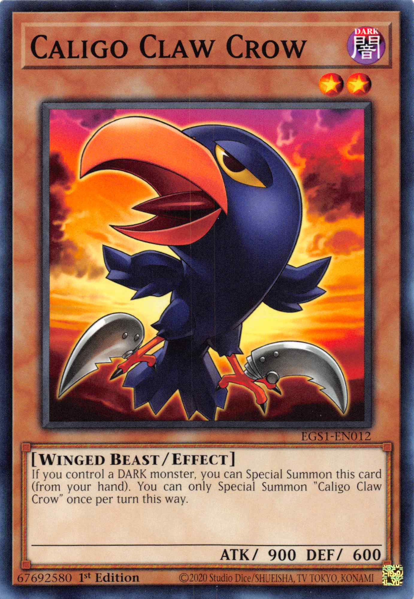 Caligo Claw Crow [EGS1-EN012] Common | Card Merchant Takapuna