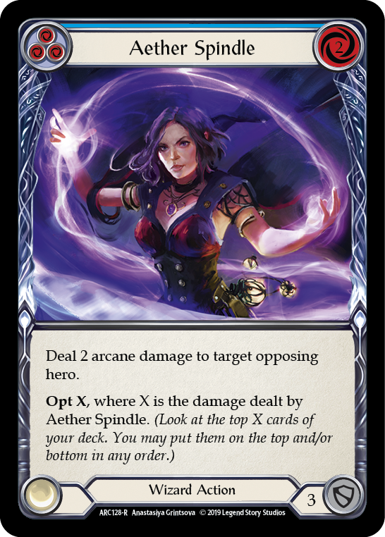 Aether Spindle (Blue) [ARC128-R] (Arcane Rising)  1st Edition Normal | Card Merchant Takapuna