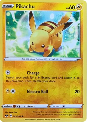 Pikachu (065/202) (Reverse Cosmos Holo) [Sword & Shield: Base Set] | Card Merchant Takapuna