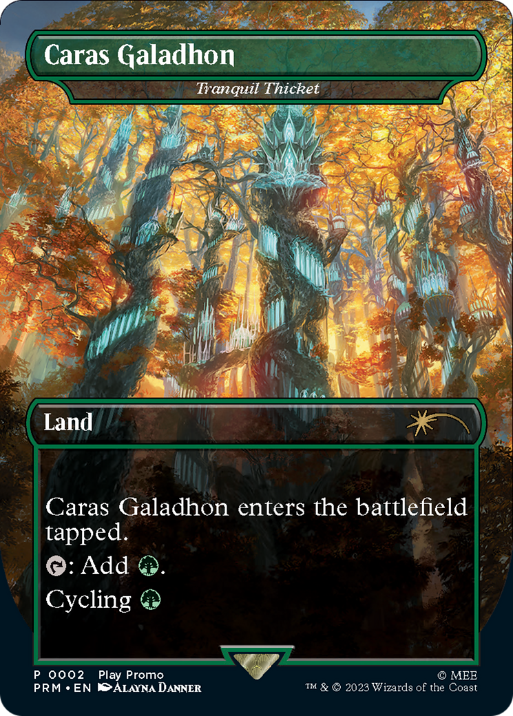 Tranquil Thicket - Caras Galadhon (Borderless) [Wizards Play Network 2023] | Card Merchant Takapuna