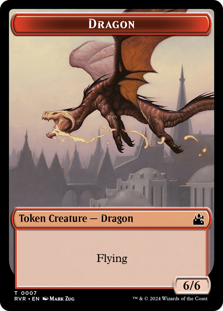 Spirit (0018) // Dragon Double-Sided Token [Ravnica Remastered Tokens] | Card Merchant Takapuna