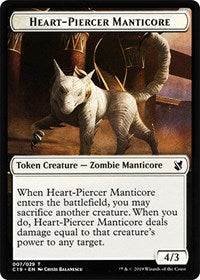 Heart-Piercer Manticore // Dragon Double-Sided Token [Commander 2019 Tokens] | Card Merchant Takapuna