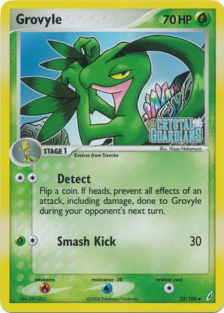 Grovyle (32/100) (Stamped) [EX: Crystal Guardians] | Card Merchant Takapuna