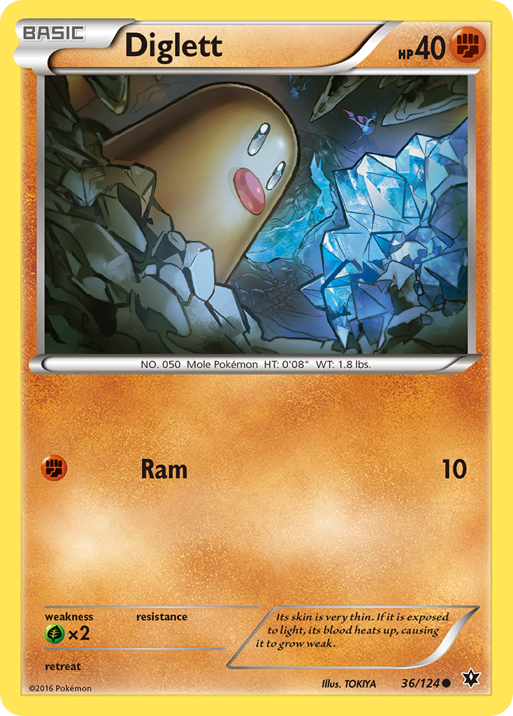 Diglett (36/124) [XY: Fates Collide] | Card Merchant Takapuna