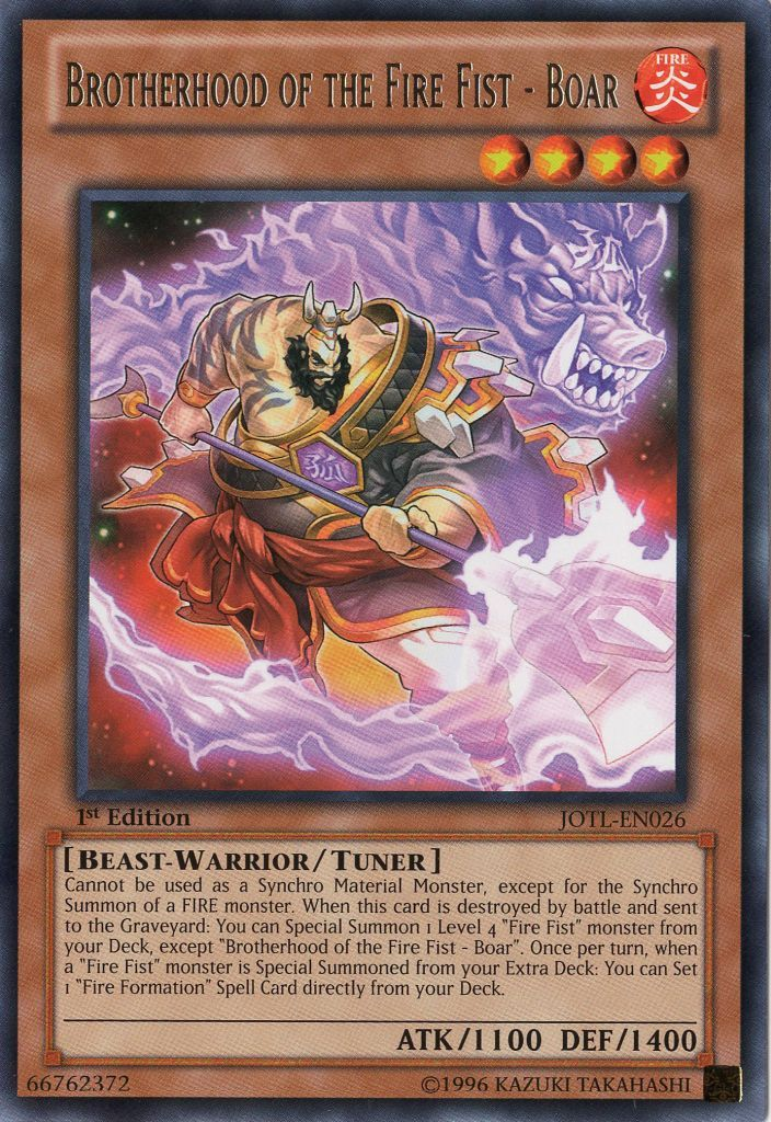 Brotherhood of the Fire Fist - Boar [JOTL-EN026] Rare | Card Merchant Takapuna