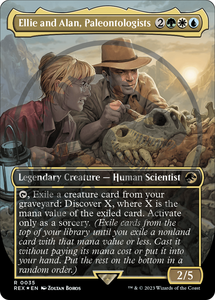 Ellie and Alan, Paleontologists Emblem (Borderless) [Jurassic World Collection Tokens] | Card Merchant Takapuna