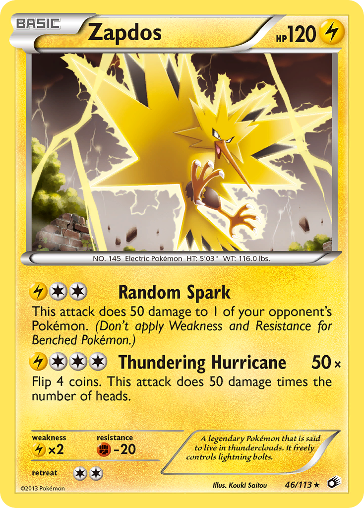 Zapdos (46/113) (Theme Deck Exclusive) [Black & White: Legendary Treasures] | Card Merchant Takapuna