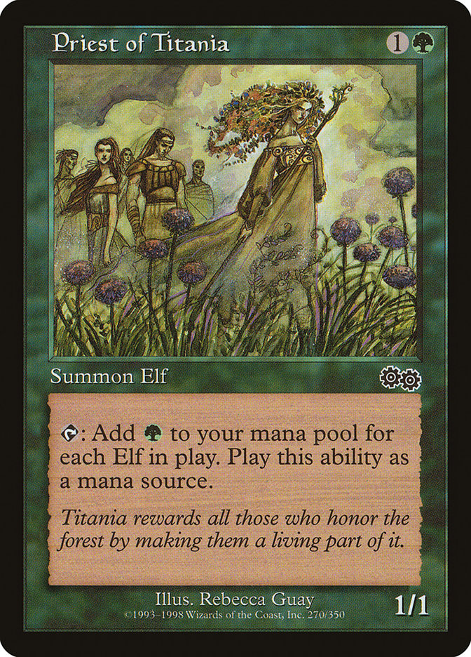 Priest of Titania [Urza's Saga] | Card Merchant Takapuna