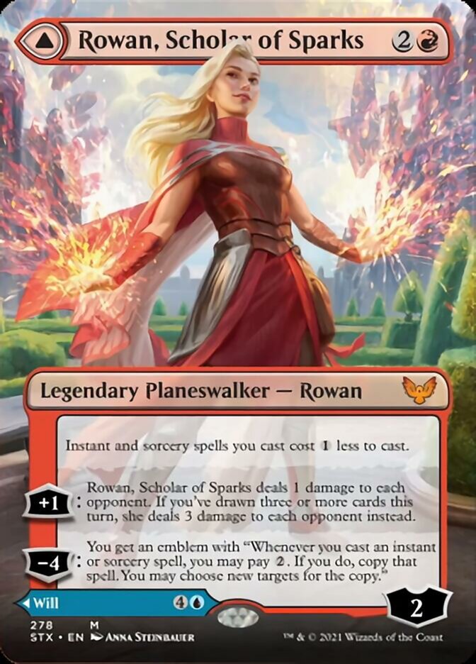 Rowan, Scholar of Sparks // Will, Scholar of Frost (Borderless) [Strixhaven: School of Mages] | Card Merchant Takapuna