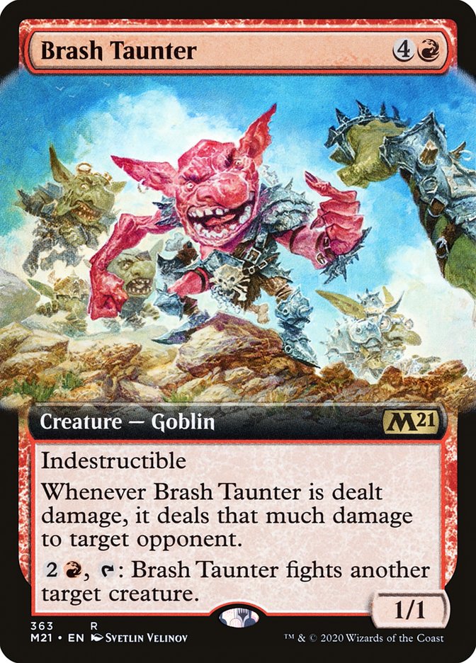 Brash Taunter (Extended Art) [Core Set 2021] | Card Merchant Takapuna