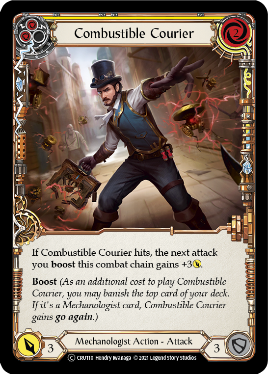 Combustible Courier (Yellow) [U-CRU110] (Crucible of War Unlimited)  Unlimited Normal | Card Merchant Takapuna