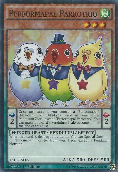 Performapal Parrotrio [YS16-EN005] Super Rare | Card Merchant Takapuna