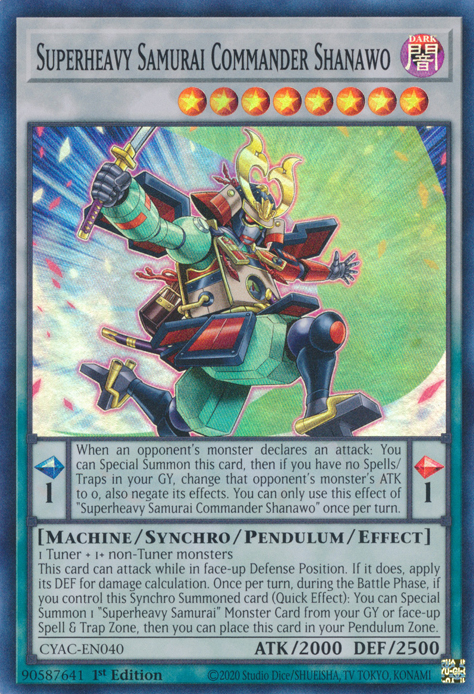 Superheavy Samurai Commander Shanawo [CYAC-EN040] Super Rare | Card Merchant Takapuna