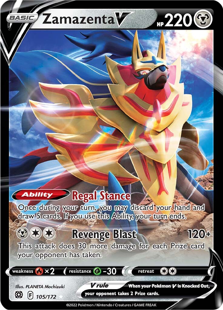 Zamazenta V (105/172) [Sword & Shield: Brilliant Stars] | Card Merchant Takapuna