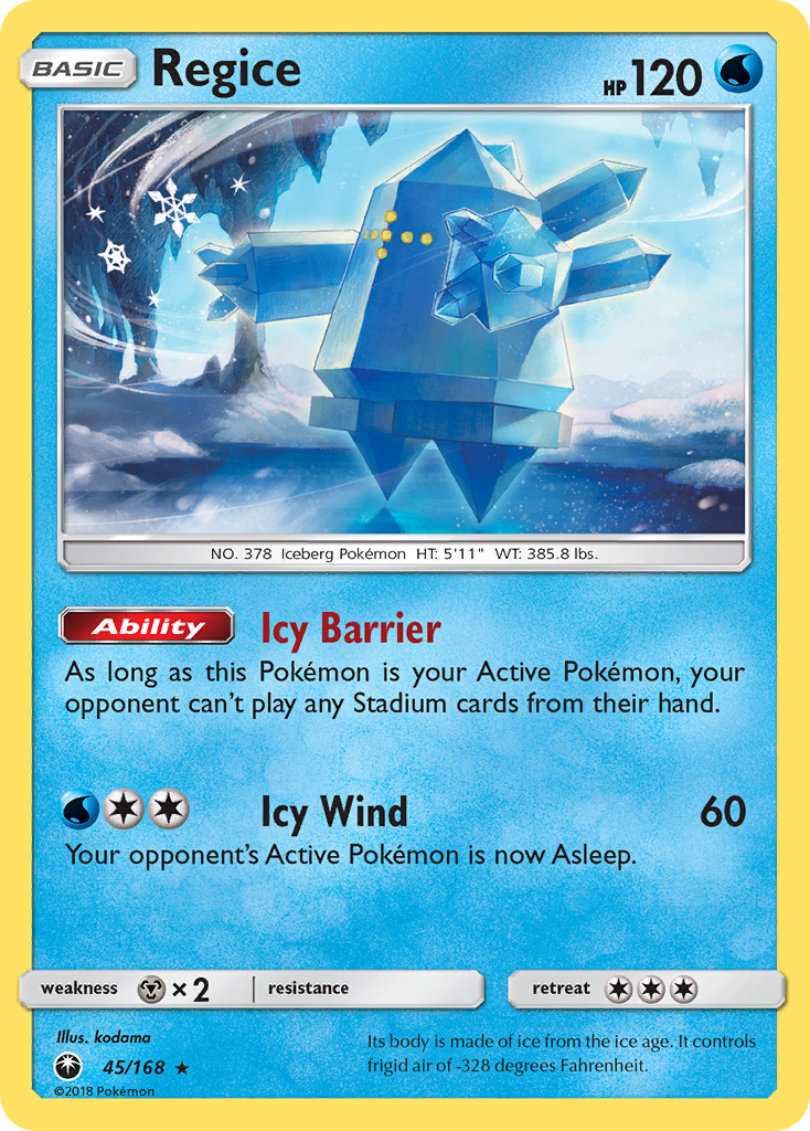 Regice (45/168) [Sun & Moon: Celestial Storm] | Card Merchant Takapuna