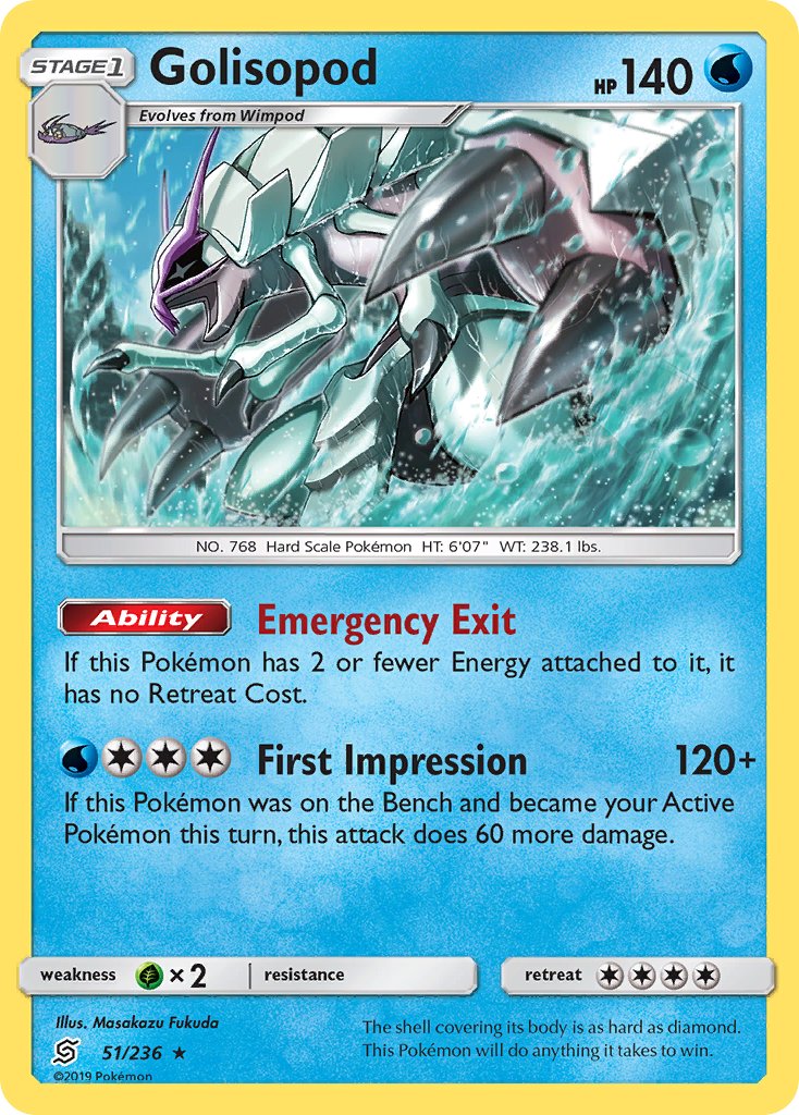 Golisopod (51/236) (Cosmos Holo) (Blister Exclusive) [Sun & Moon: Unified Minds] | Card Merchant Takapuna