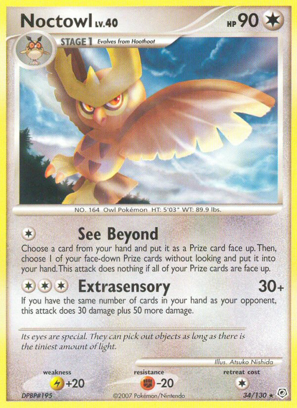 Noctowl (34/130) [Diamond & Pearl: Base Set] | Card Merchant Takapuna