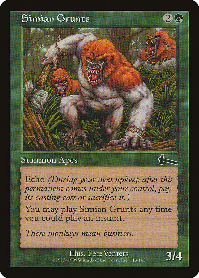 Simian Grunts [Urza's Legacy] | Card Merchant Takapuna