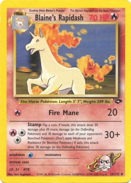 Blaine's Rapidash (33/132) [Gym Challenge Unlimited] | Card Merchant Takapuna