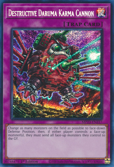 Destructive Daruma Karma Cannon [MP23-EN217] Prismatic Secret Rare | Card Merchant Takapuna