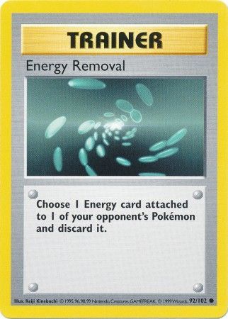 Energy Removal (92/102) [Base Set Shadowless Unlimited] | Card Merchant Takapuna