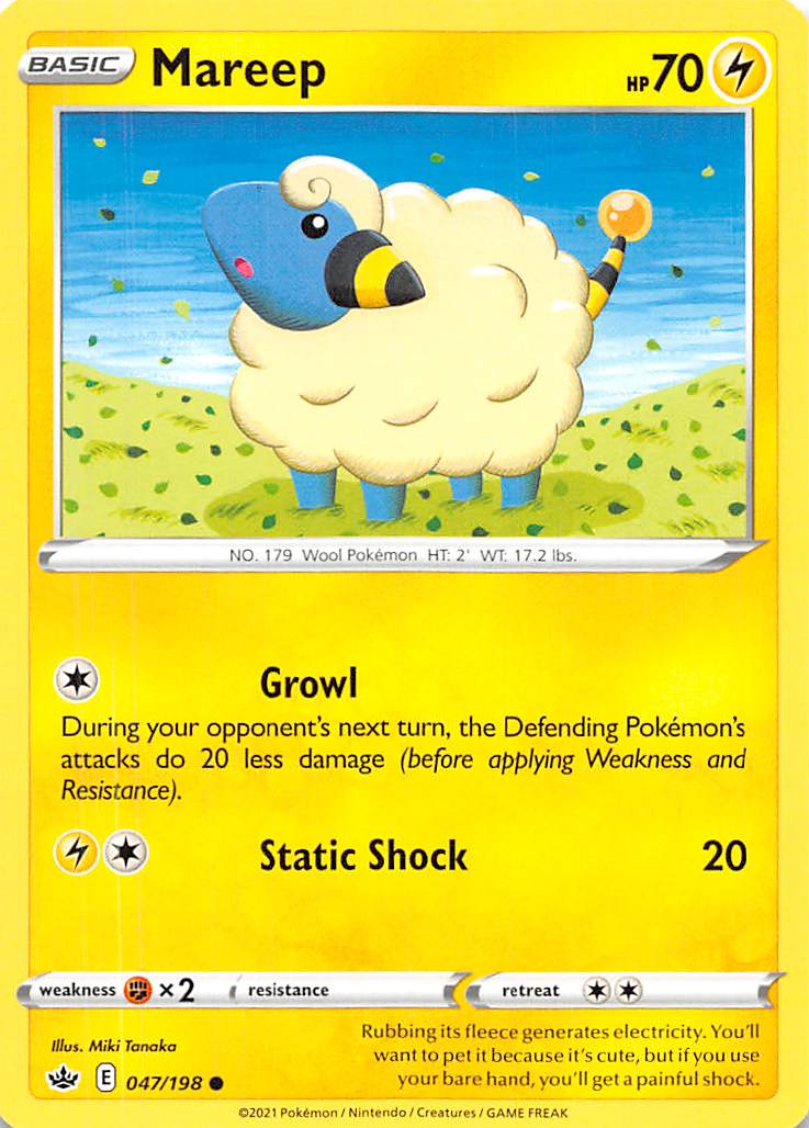 Mareep (047/198) [Sword & Shield: Chilling Reign] | Card Merchant Takapuna