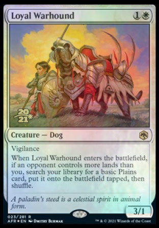 Loyal Warhound [Dungeons & Dragons: Adventures in the Forgotten Realms Prerelease Promos] | Card Merchant Takapuna