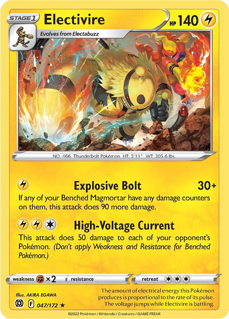 Electivire (047/172) [Sword & Shield: Brilliant Stars] | Card Merchant Takapuna