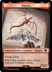 Smaug // Food (0022) Double-Sided Token (Surge Foil) [The Lord of the Rings: Tales of Middle-Earth Tokens] | Card Merchant Takapuna