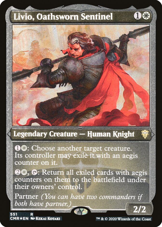 Livio, Oathsworn Sentinel (Etched) [Commander Legends] | Card Merchant Takapuna