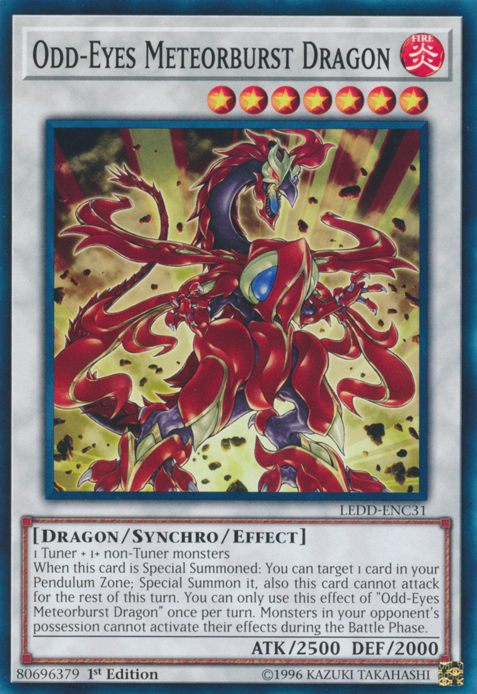 Odd-Eyes Meteorburst Dragon [LEDD-ENC31] Common | Card Merchant Takapuna