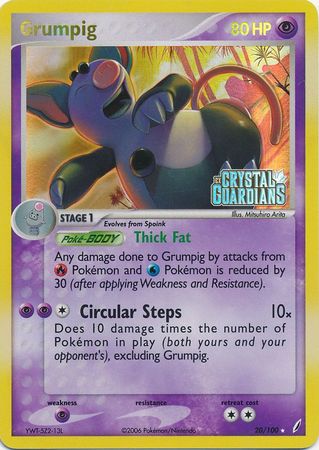 Grumpig (20/100) (Stamped) [EX: Crystal Guardians] | Card Merchant Takapuna