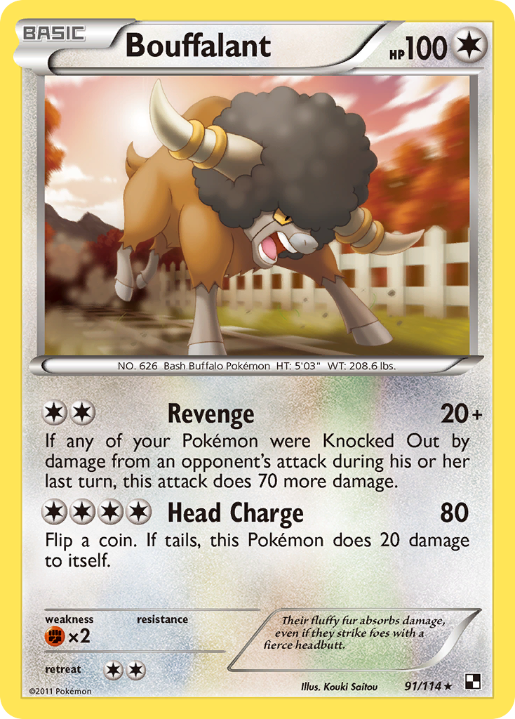 Bouffalant (91/114) [Black & White: Base Set] | Card Merchant Takapuna