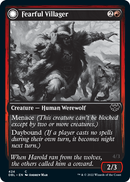 Fearful Villager // Fearsome Werewolf [Innistrad: Double Feature] | Card Merchant Takapuna