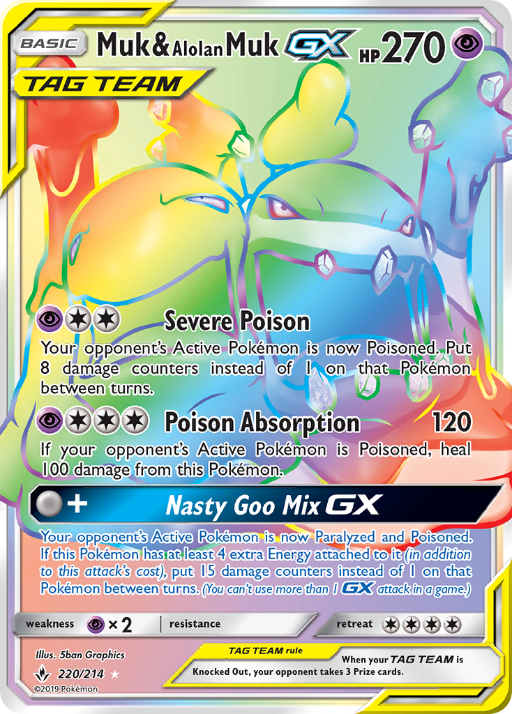 Muk & Alolan Muk GX (220/214) [Sun & Moon: Unbroken Bonds] | Card Merchant Takapuna