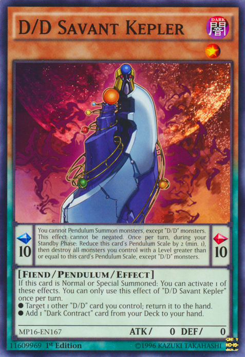 D/D Savant Kepler [MP16-EN167] Common | Card Merchant Takapuna