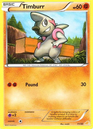 Timburr (11/30) [Black & White: Trainer Kit - Excadrill] | Card Merchant Takapuna