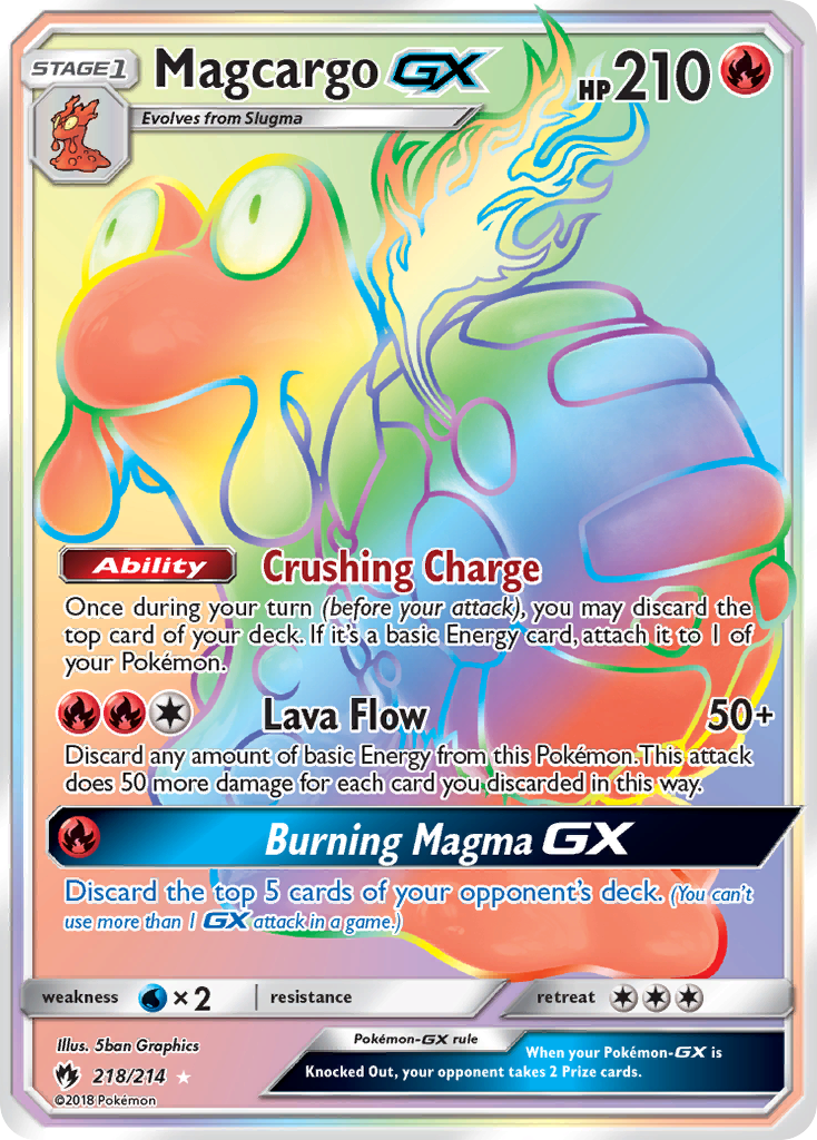 Magcargo GX (218/214) [Sun & Moon: Lost Thunder] | Card Merchant Takapuna