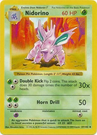 Nidorino (37/102) [Base Set Shadowless Unlimited] | Card Merchant Takapuna